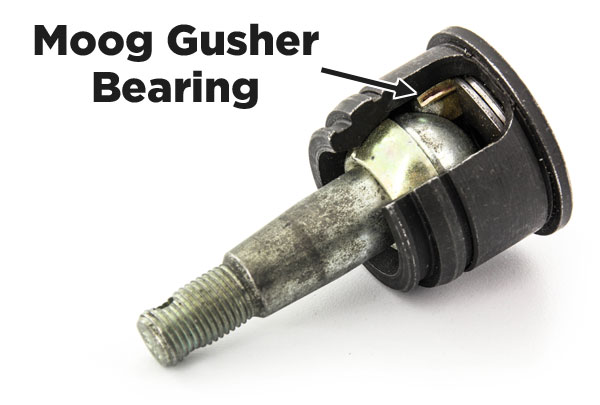 moog ball joint with gusher bearing